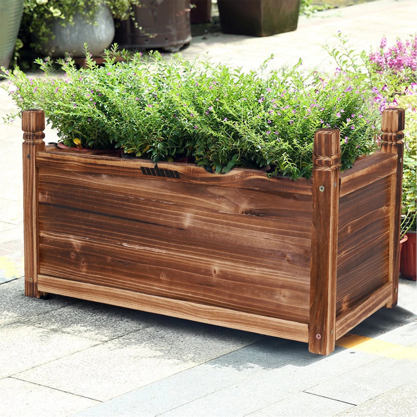Wood Planter Box, Outdoor Raised Planter Beds, Large Patio Container