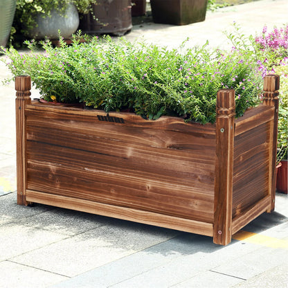 Wood Planter Box, Outdoor Raised Planter Beds, Large Patio Container