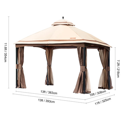 11x11ft Portable Gazebo PU Coated, Waterproof and Collapsible Canopy