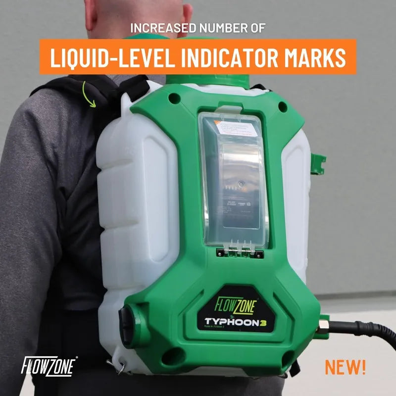 3 Battery Powered Backpack Sprayer-Variable Pressure-5 Position Electric Sprayer 4 Gallon