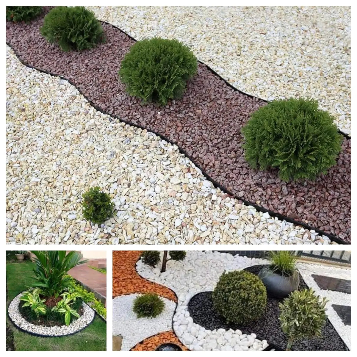 No Dig Durable Garden Landscape Edging Kit, 2" Tall Black Plastic Lawn Border for Landscaping