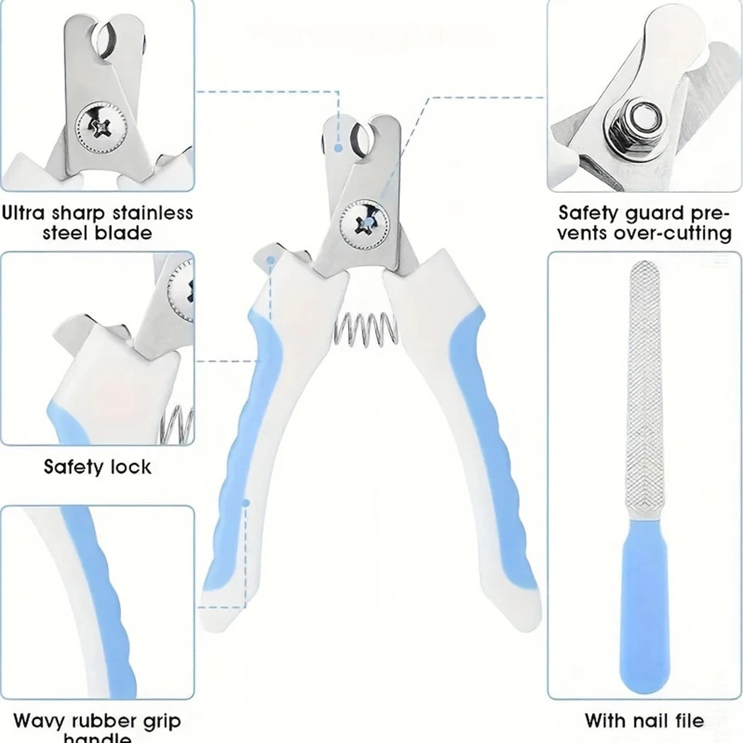 7 Pack Pet Grooming Set, Hair Removal Comb for Dog, Flea Comb, Shampoo Brush, Pet Nail Clippers, Toothbrush Set