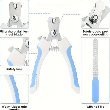 7 Pack Pet Grooming Set, Hair Removal Comb for Dog, Flea Comb, Shampoo Brush, Pet Nail Clippers, Toothbrush Set