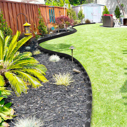 Fixed Garden Barrier Lawn Grass. Plastic  Border Landscape Edging Kit, W/Anchoring Spikes