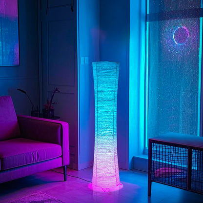 Paper lamp, RGB color-changing LED smart lamp, remote control, floor lamp, suitable for living room, bedroom
