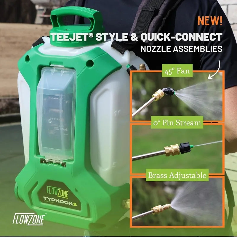 3 Battery Powered Backpack Sprayer-Variable Pressure-5 Position Electric Sprayer 4 Gallon