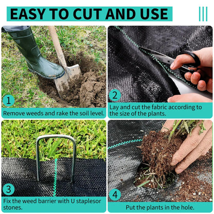 3/4/6*300/600FT Weed Barrier Landscape Fabric,Heavy Duty Weed Block