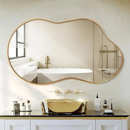 Asymmetrical Wall Mirror Gold 20" x 36"