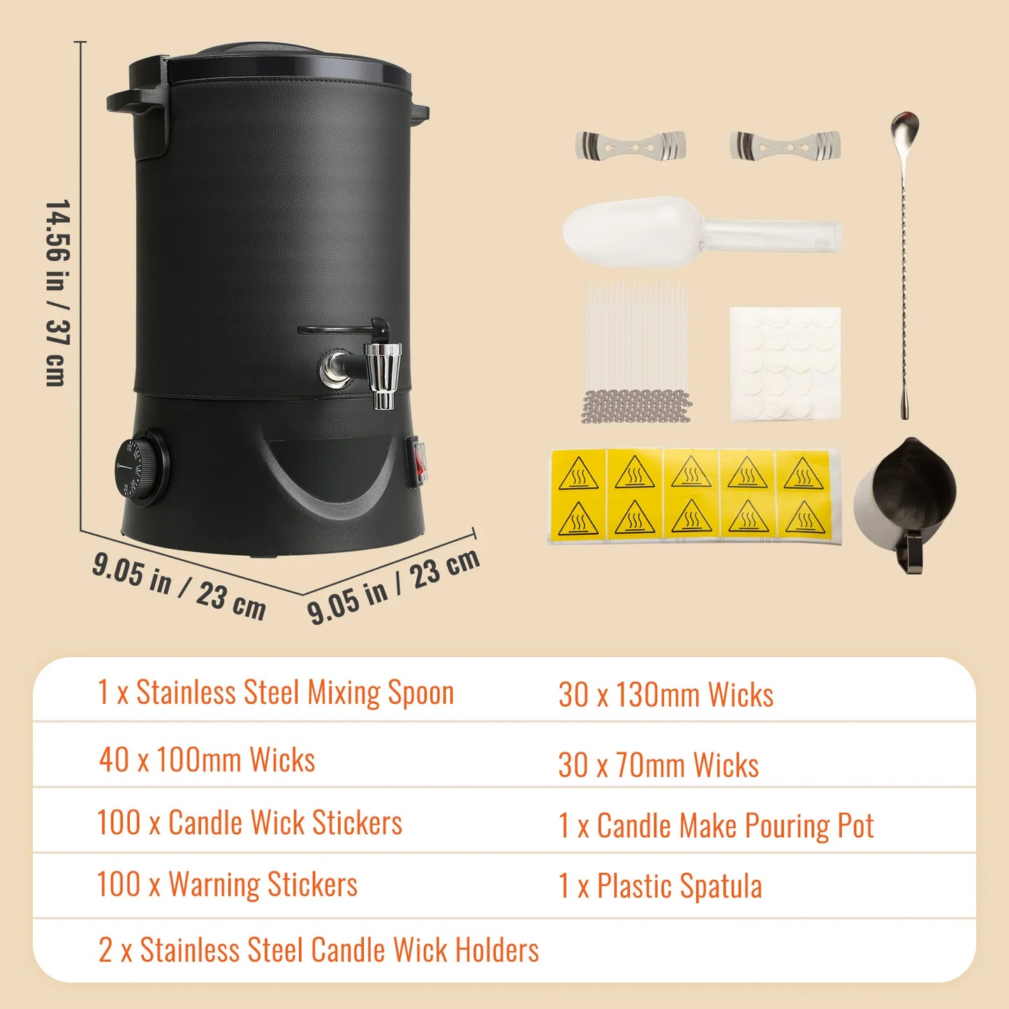 6.5L Wax Melter for Candle Making, Electric Melting Pot. Easy Pour Spout