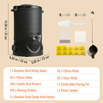 6.5L Wax Melter for Candle Making, Electric Melting Pot. Easy Pour Spout