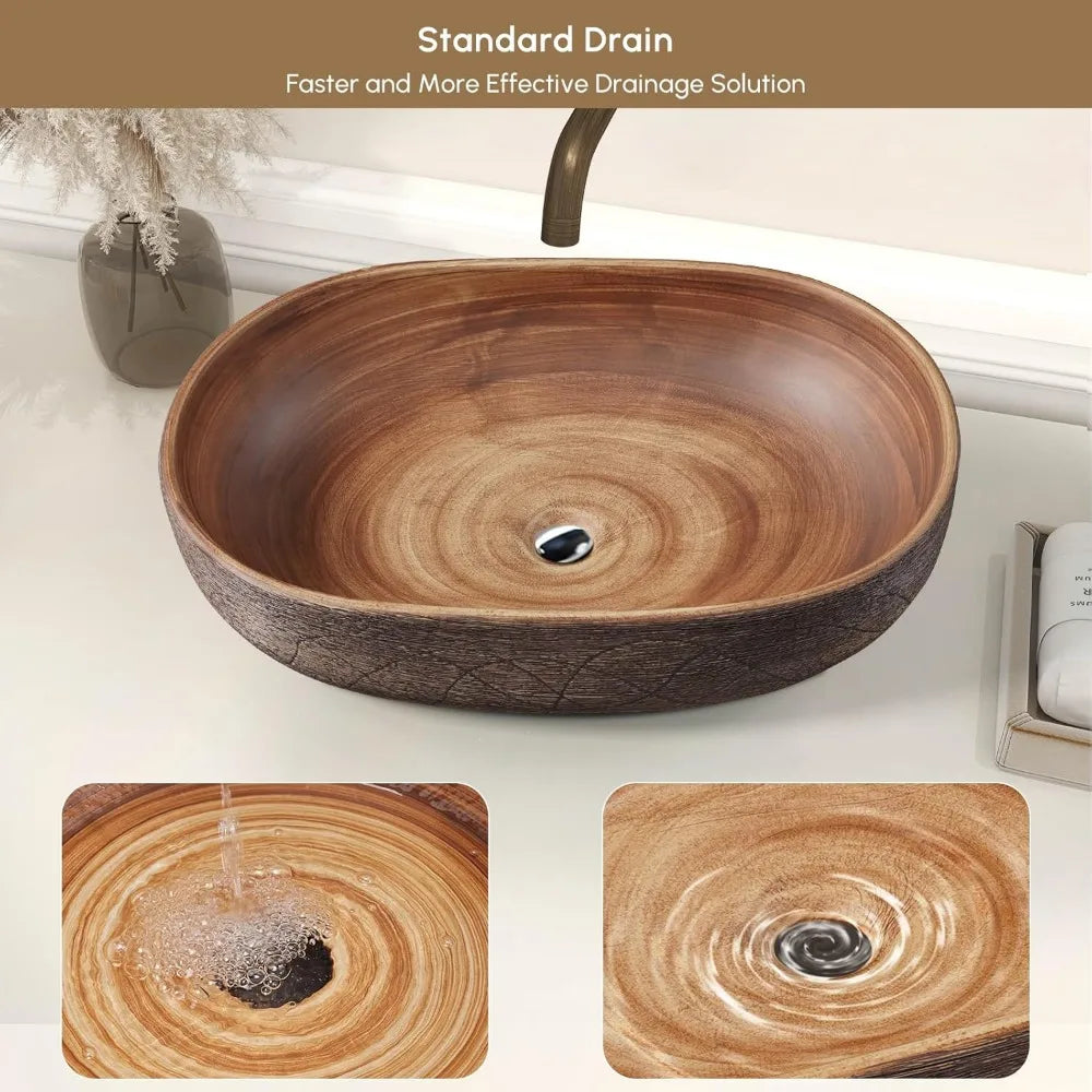 Oval Ceramic Bathroom Sink