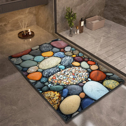 Stone Design Diatomite Bath Mat, Non-Slip Shower Mat, Absorbent, Quick Dry